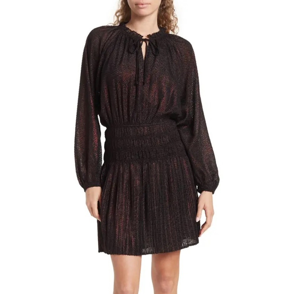CURRENT AIR Long Sleeve Smocked Mini Dress